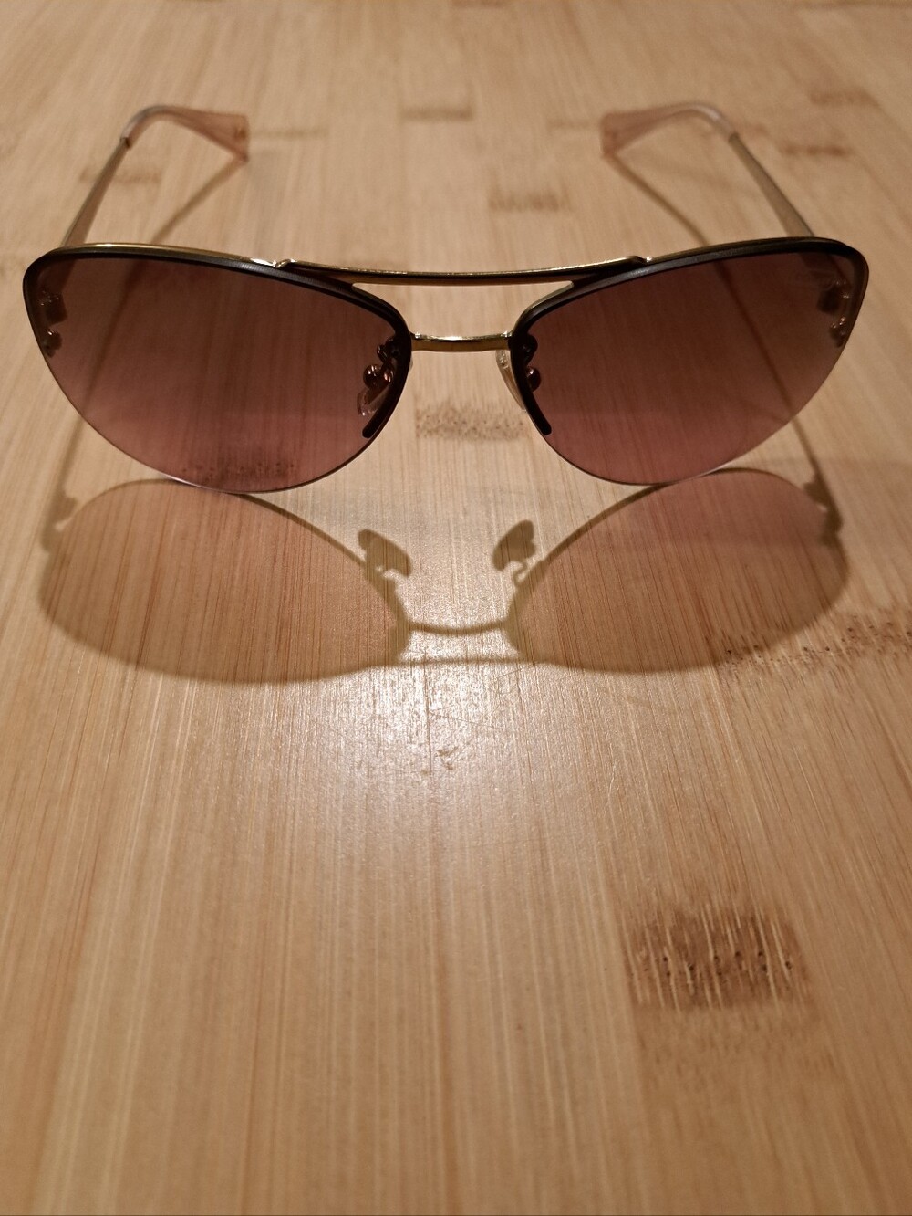 ππCOACH Jasmine Aviator Sunglasses In Pink Crystal Gold W/ Case And Dust Cloth - Picture 9 of 15